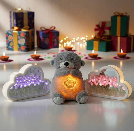 Diwali Special Combo 🪔 ( Cloud Tulip Lamp &  Cuddlebreath Teddy )