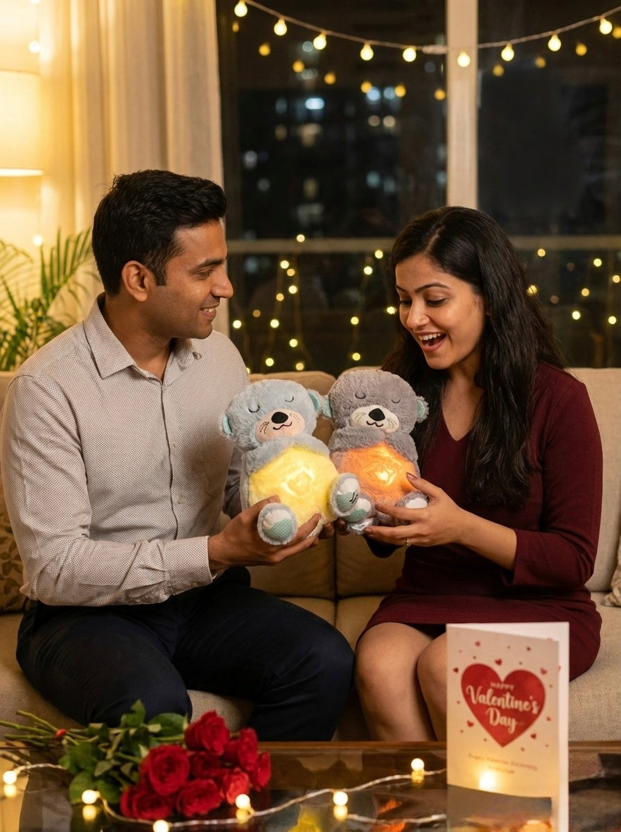 Valentine’s Special Combo💝 ( Assembled Cloud Tulip Lamp &  Cuddlebreath Teddy )