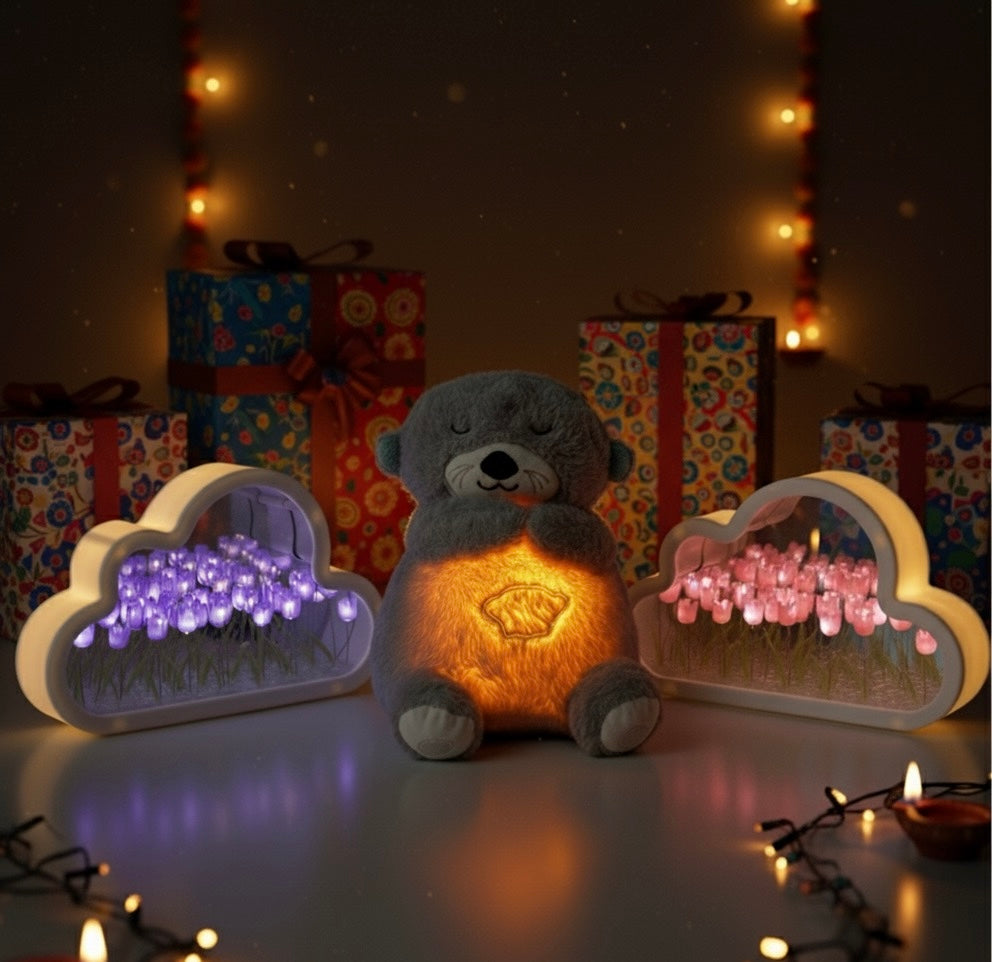 Diwali Special Combo 🪔 ( Cloud Tulip Lamp &  Cuddlebreath Teddy )